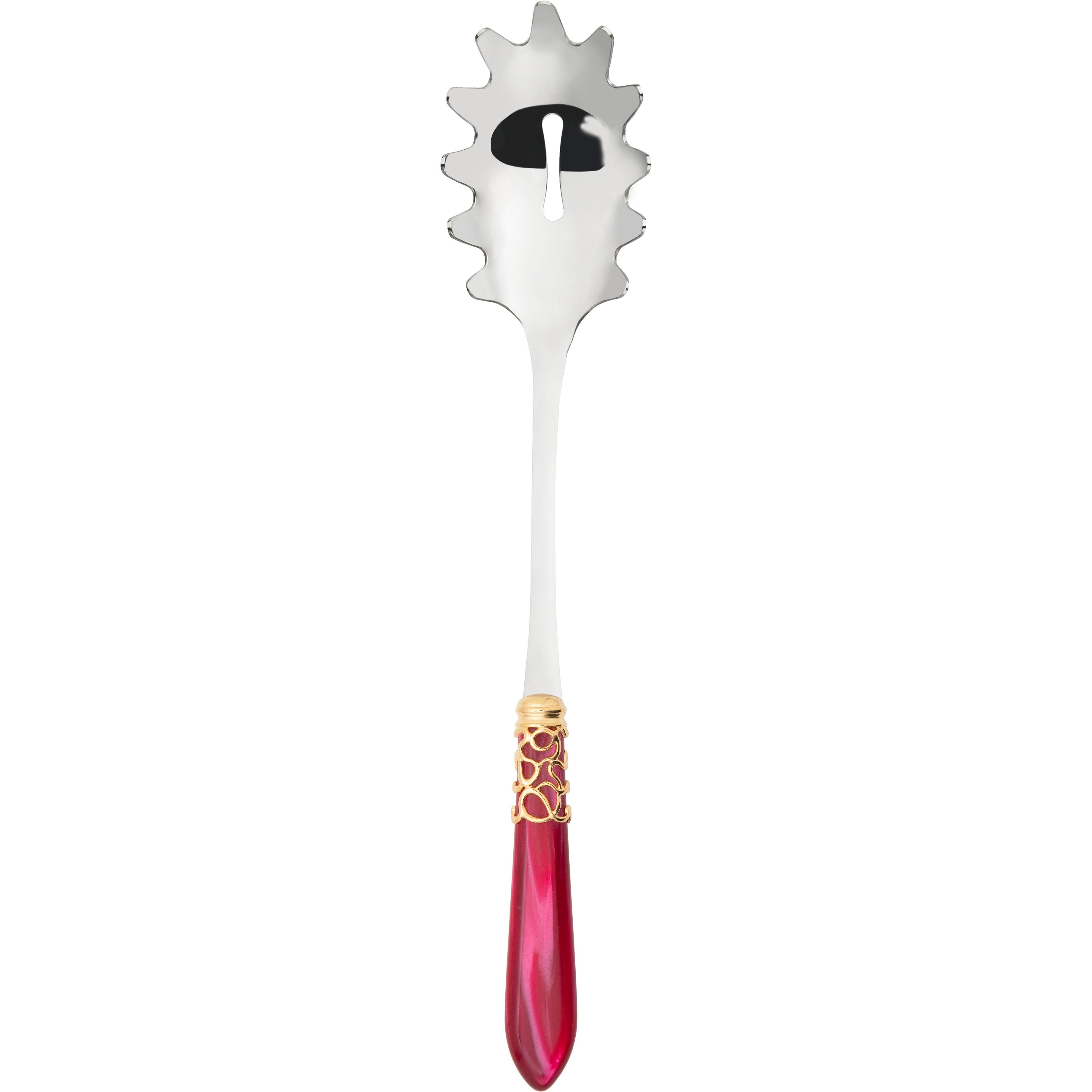 Melodia Gold Pasta / Spaghetti Server - raspberry