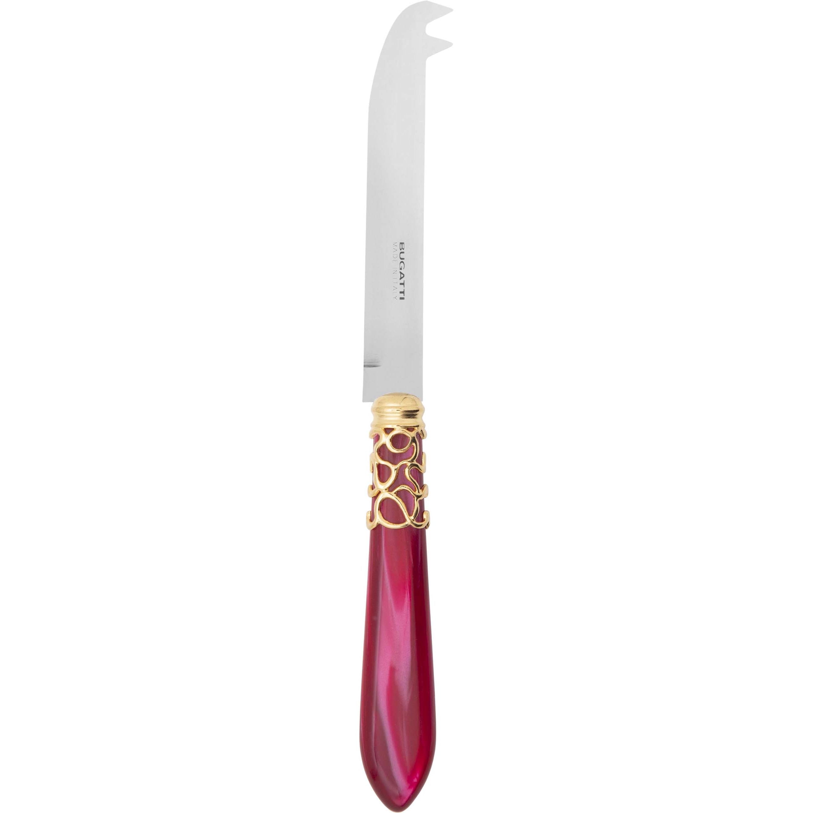 Melodia Gold 2 point "deer" cheese Knife - raspberry