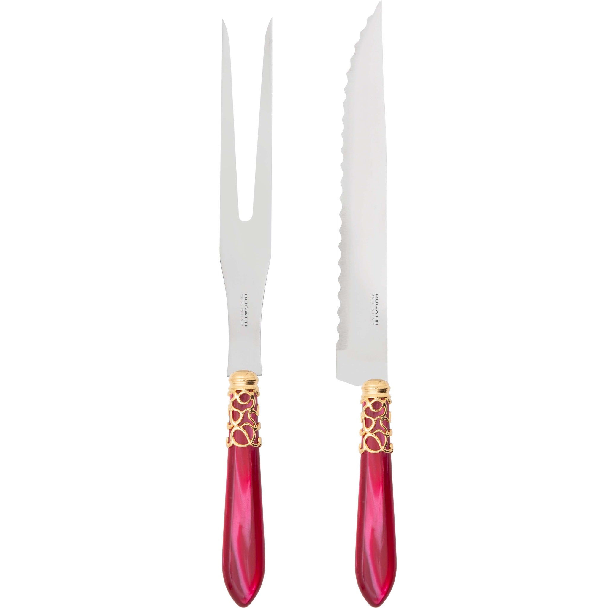 Melodia Gold Roast Carving Set - Raspberry