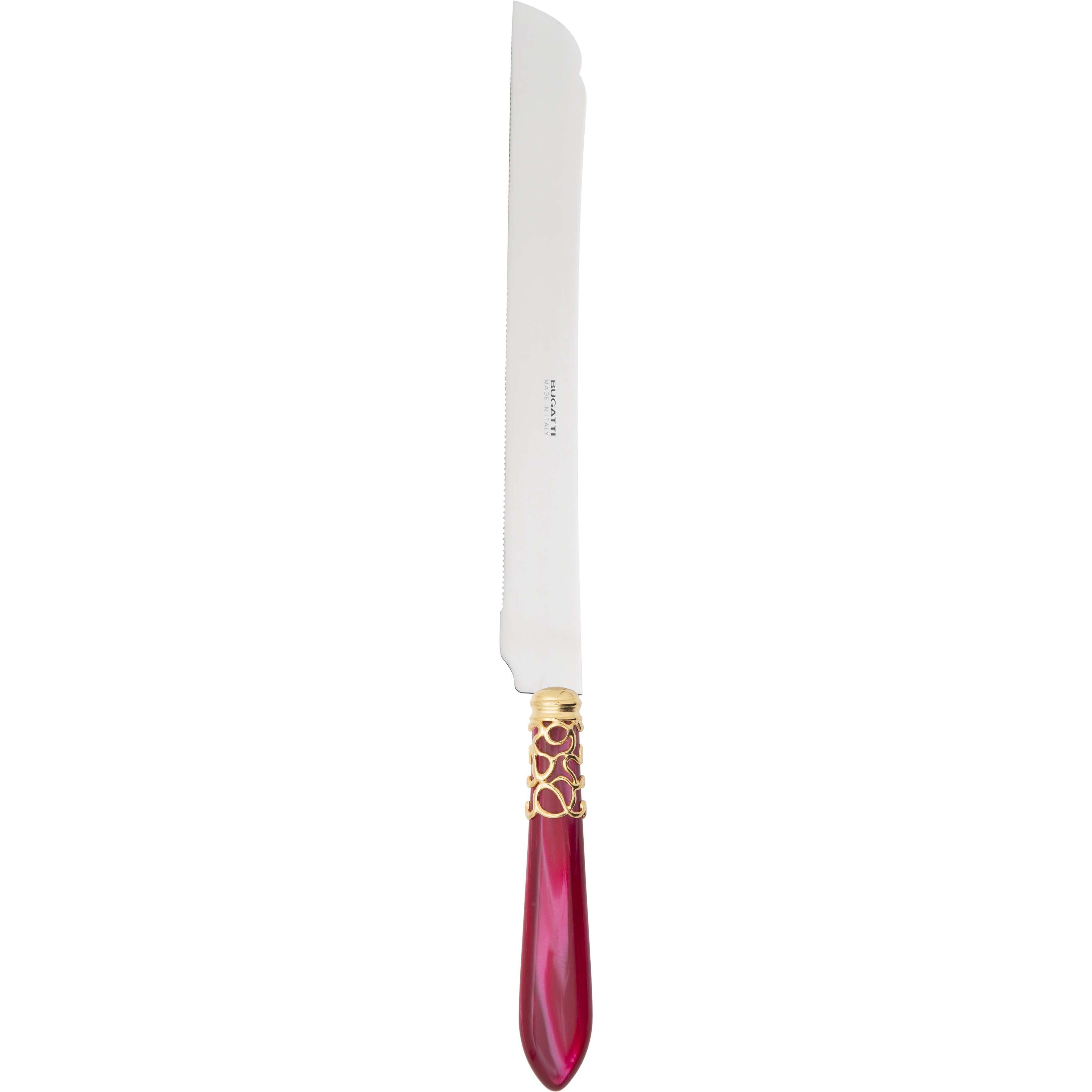 Melodia Gold Long Cake Knife 32 cm (12.60 inch) - raspberry