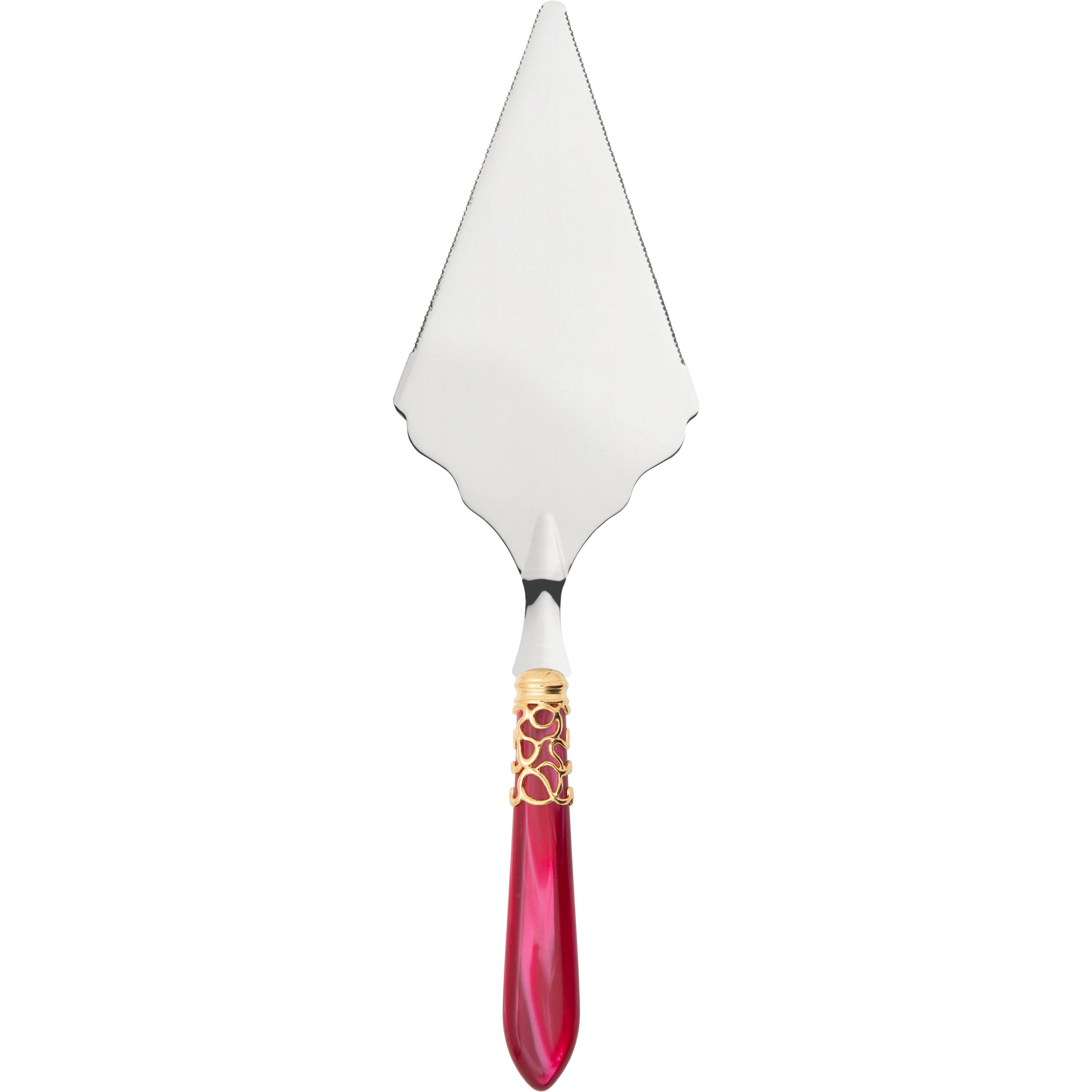 Melodia Gold Large Cake Server Serrated - raspberry
