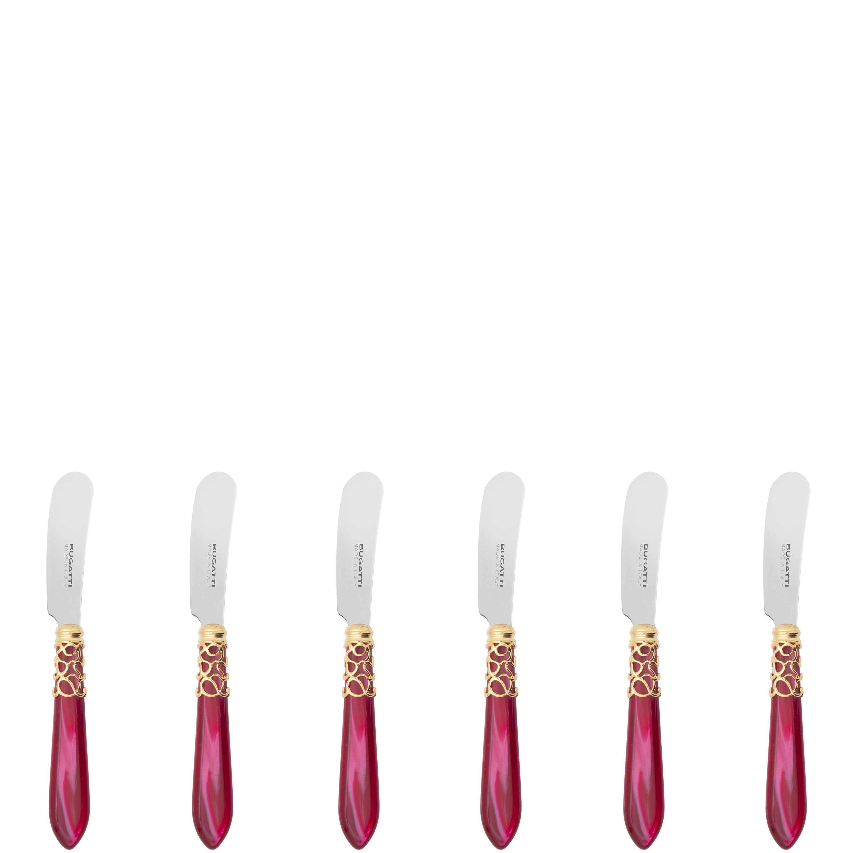 Melodia Gold Spreader / Butter Knife Set - raspberry