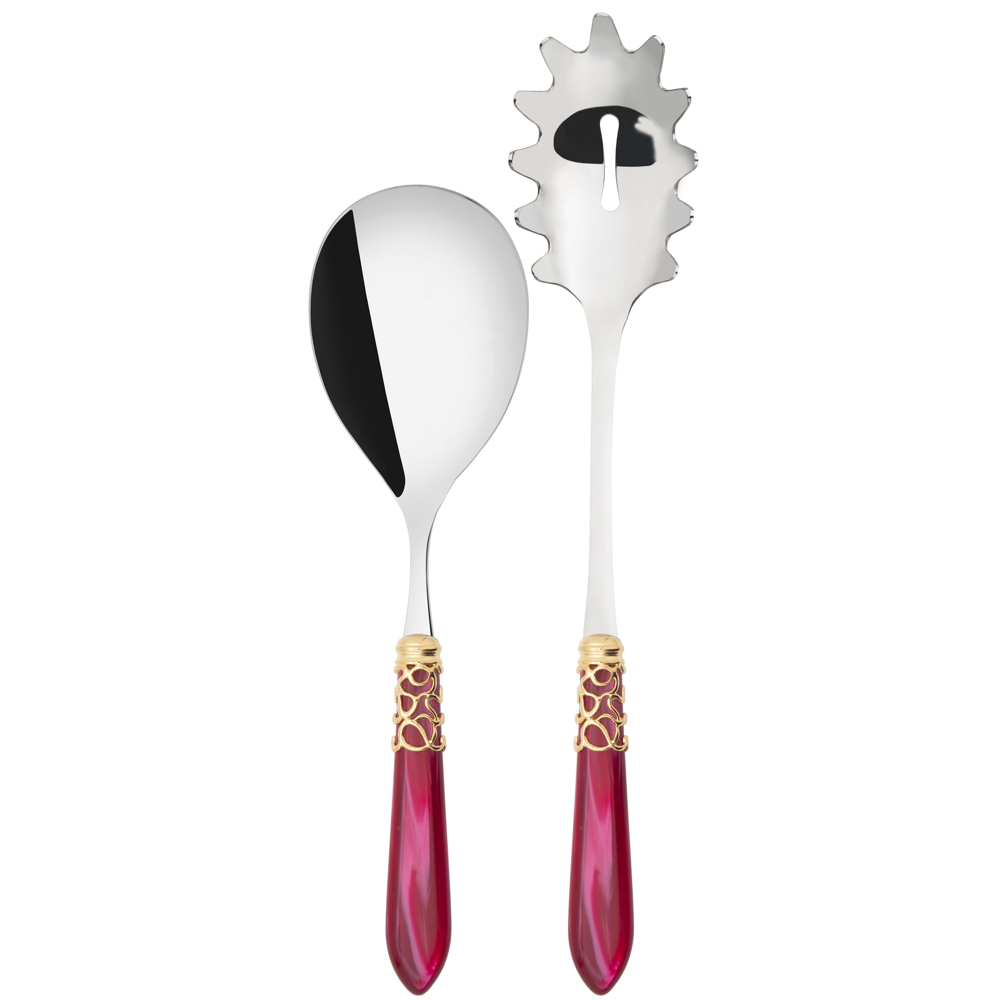 Melodia Gold 2 Piece Pasta Set in gift box - raspberry
