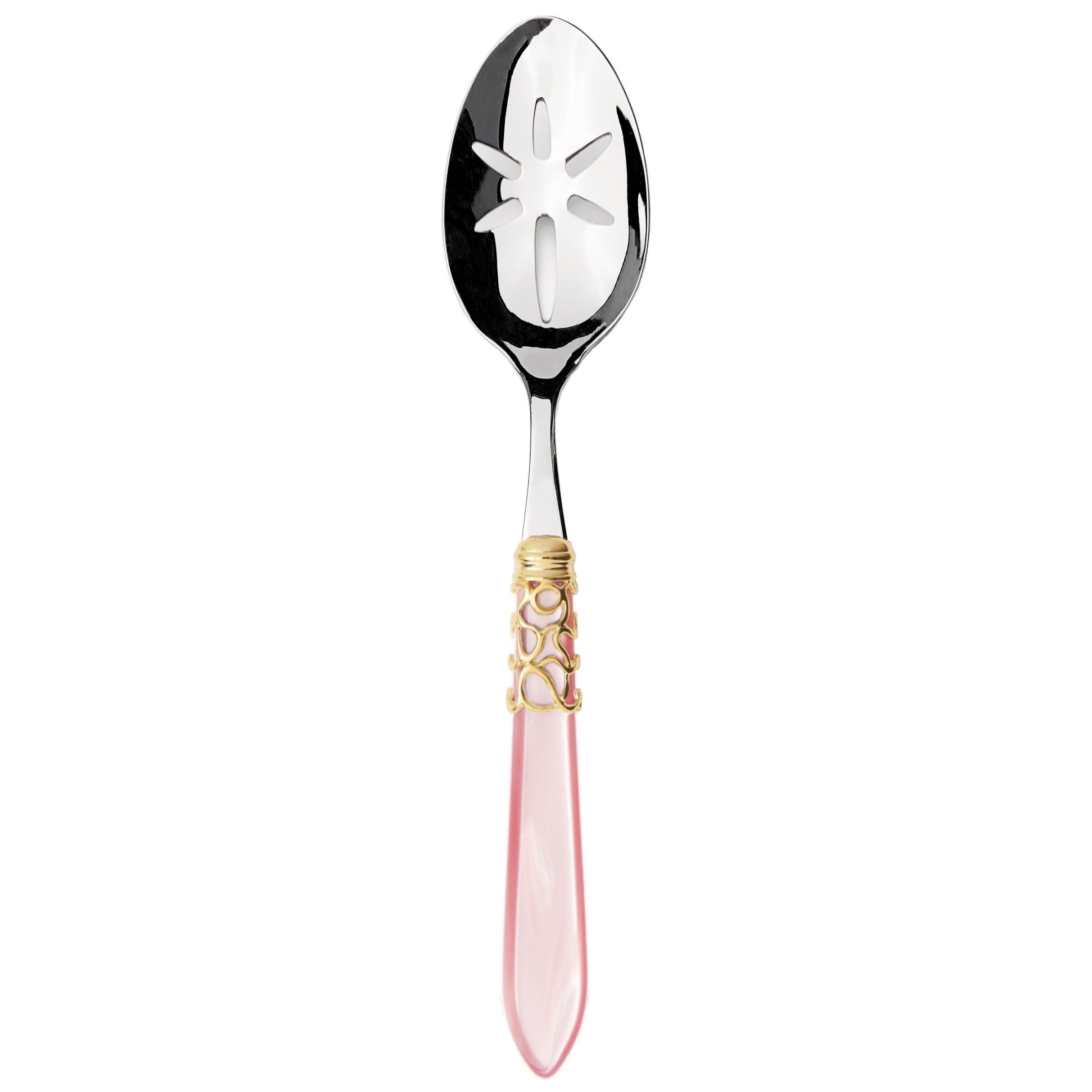 Melodia Gold Slotted Serving Spoon - Pink