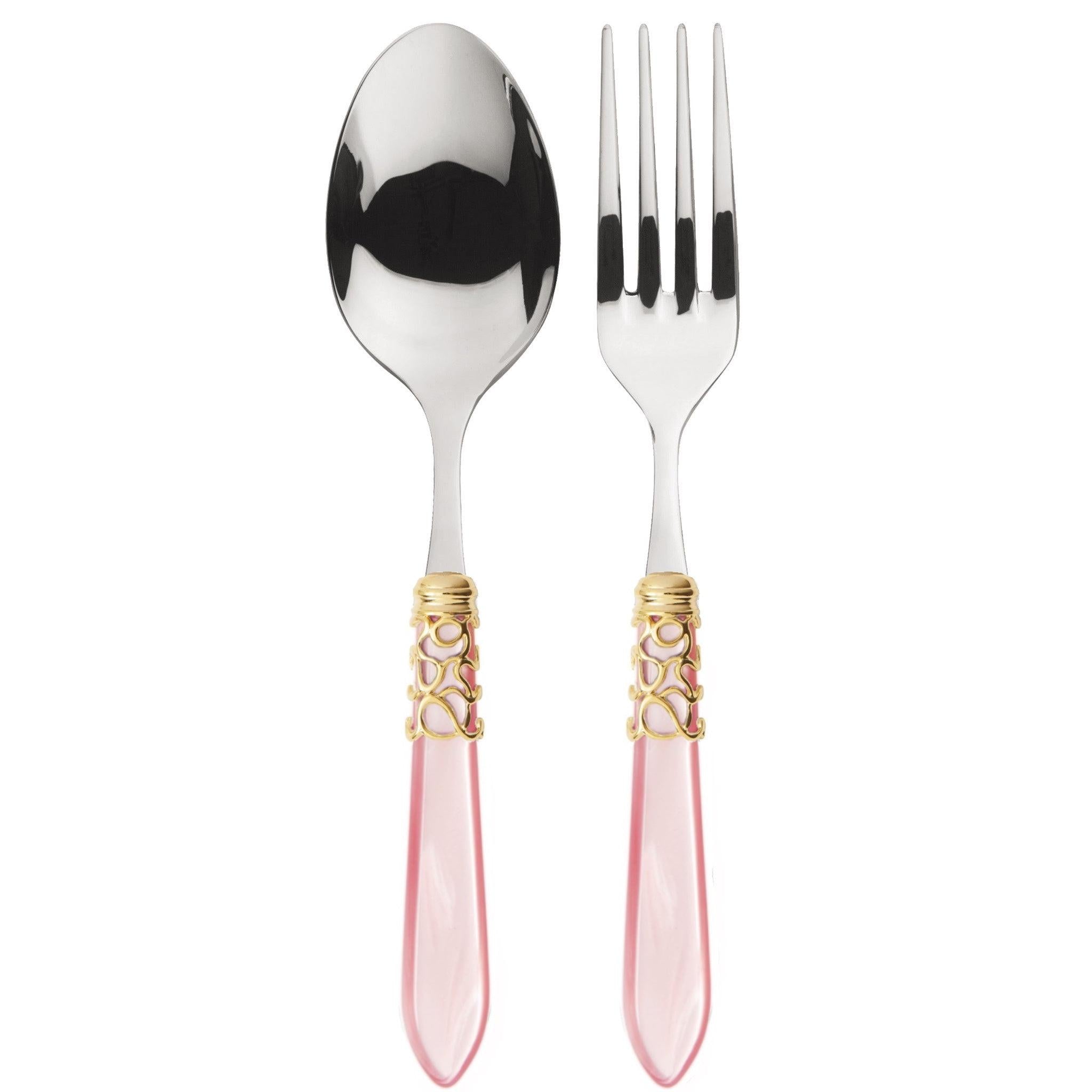 Melodia Gold 2 Piece Serving Set - Pink