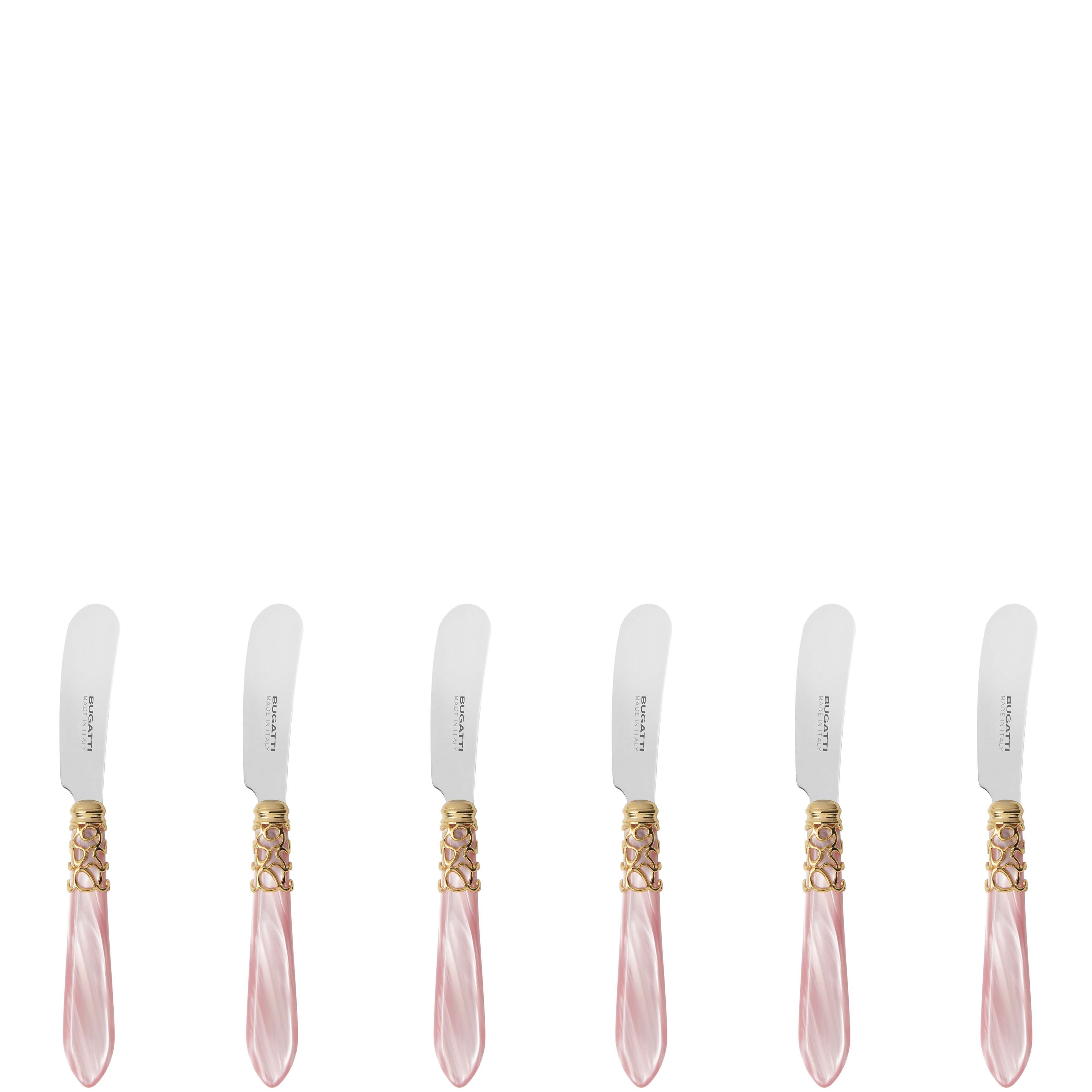 Melodia Gold Spreader / Butter Knife Set - pink