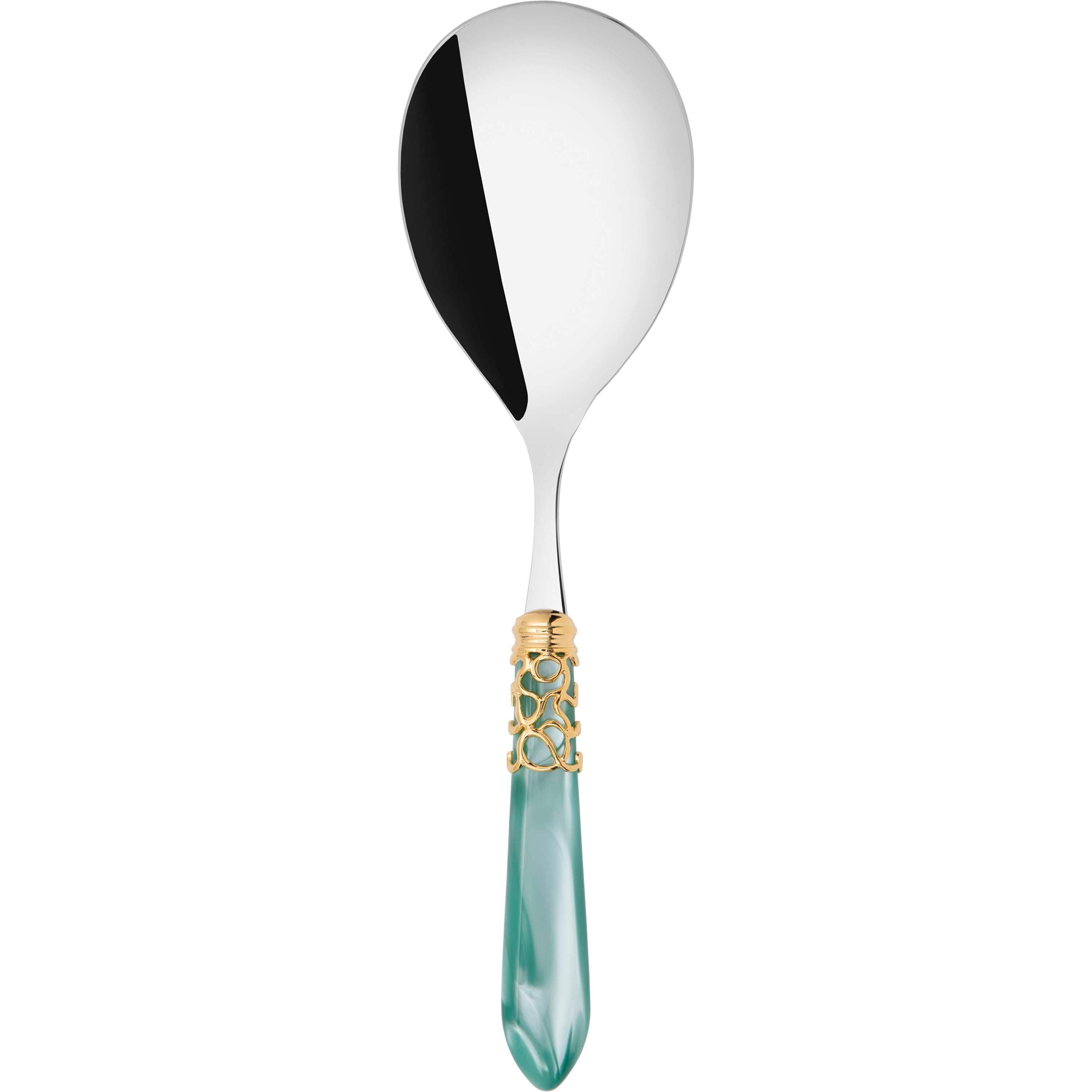 Melodia Gold Rice Casserole Serving Spoon - aqua