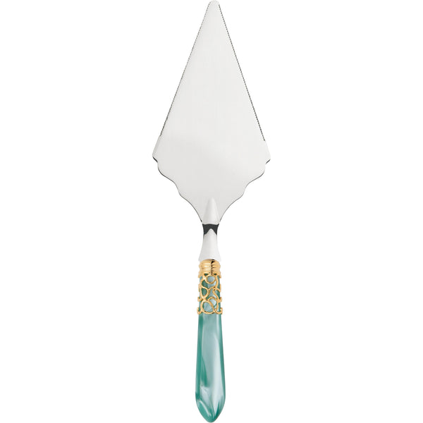 Melodia Gold Large Cake Server Serrated - Aqua