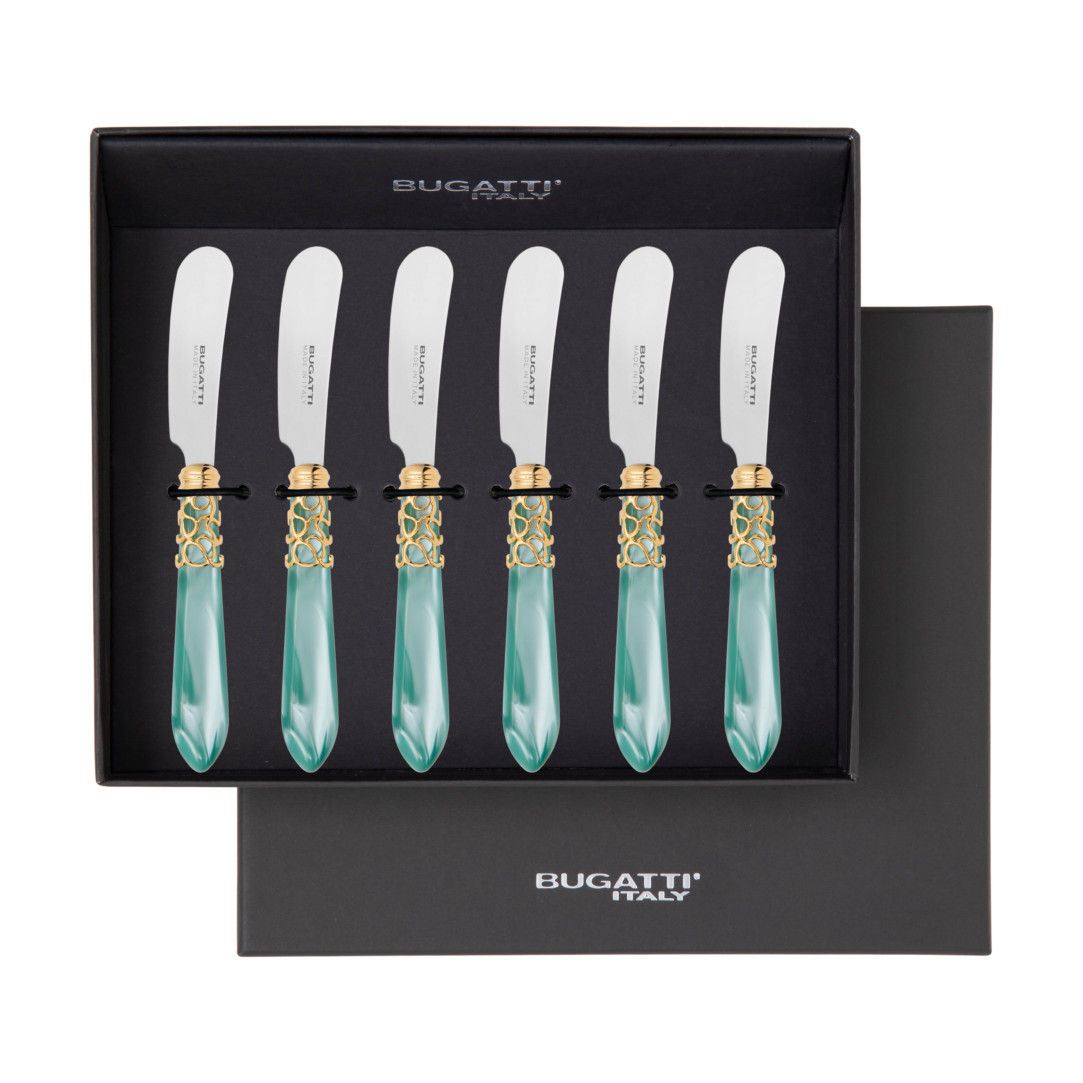 Melodia Gold Spreader / Butter Knife Set - aqua