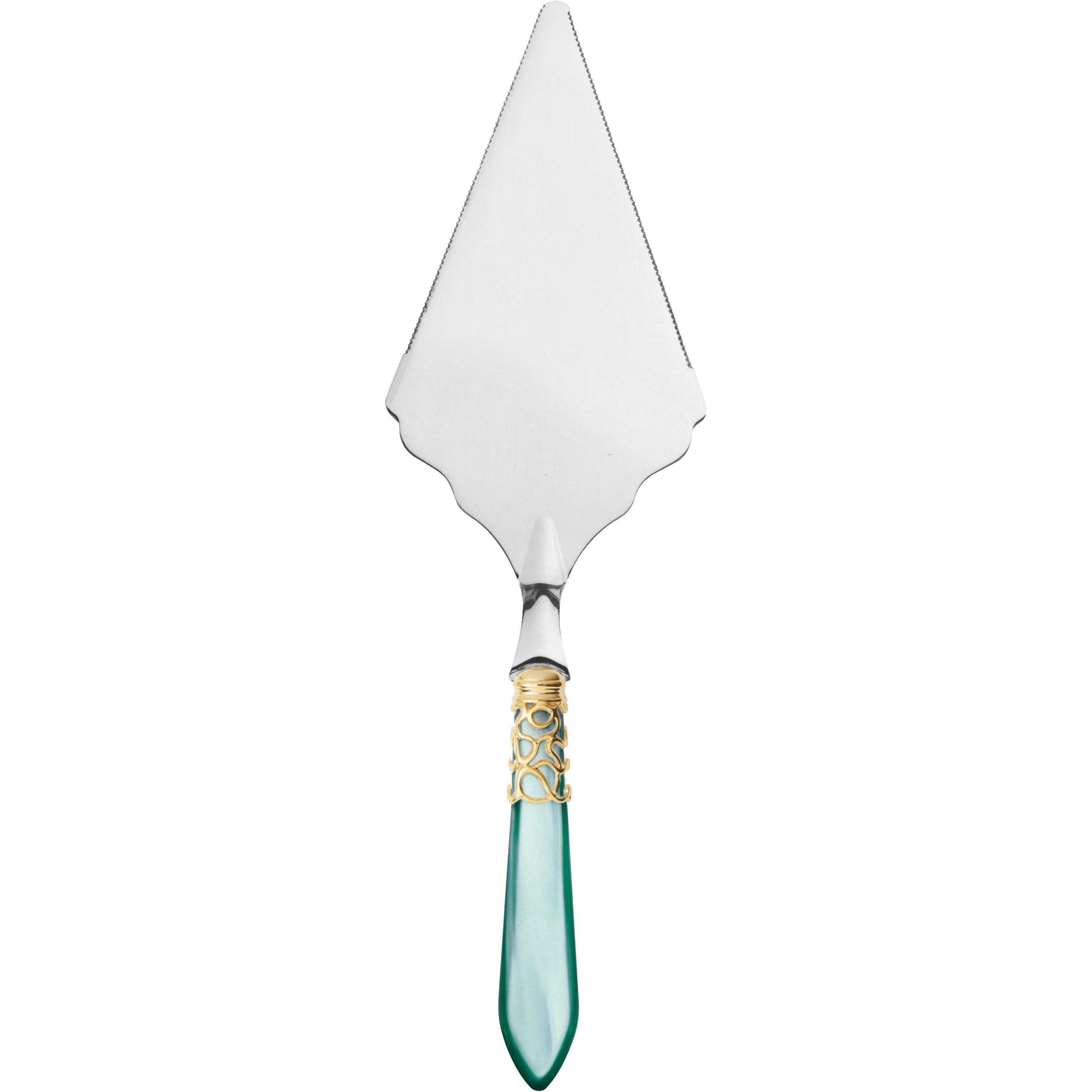 Melodia Gold Large Cake Server Serrated - Aqua