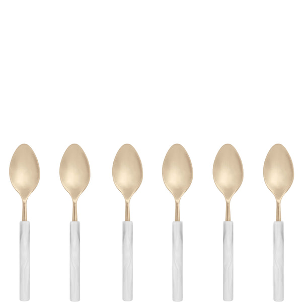 Mediterraneo Champagne Coffee Spoon Set white