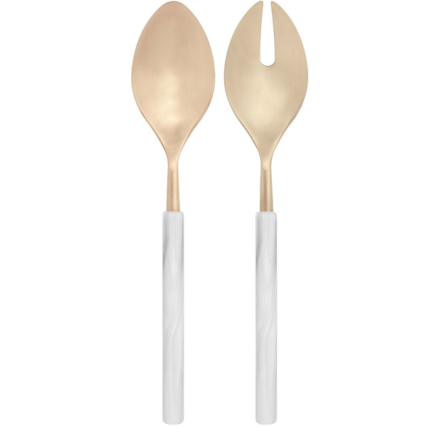 Mediterraneo Champagne 2 Piece Salad Serving Set white
