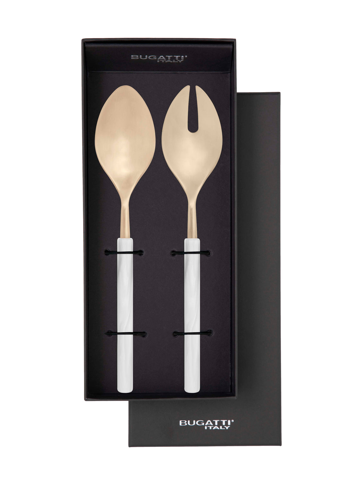 Mediterraneo Champagne 2 Piece Salad Serving Set white