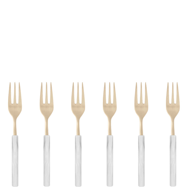 Mediterraneo Champagne Cocktail / Cake Forks Set white