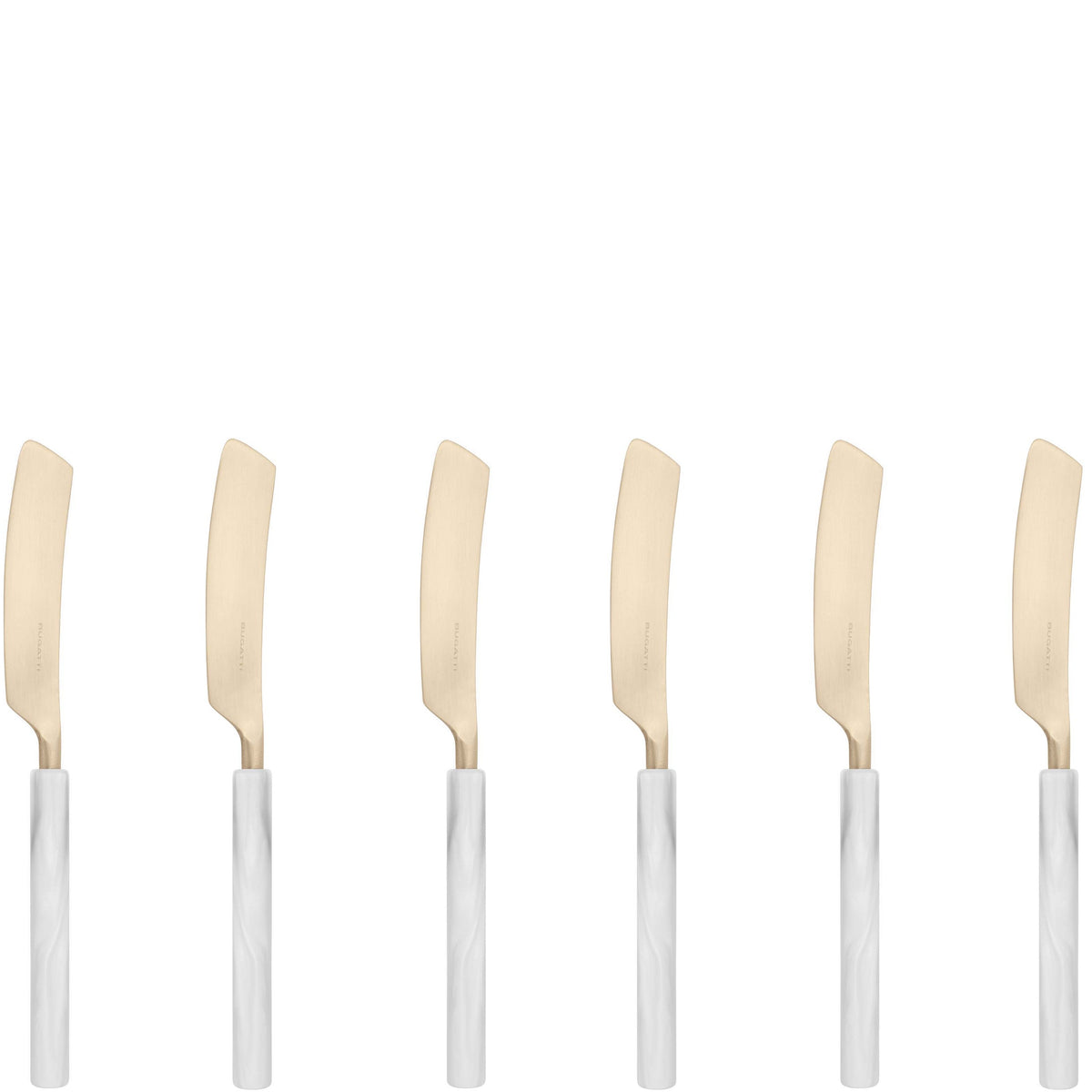 Mediterraneo Champagne Butter Knife Set white