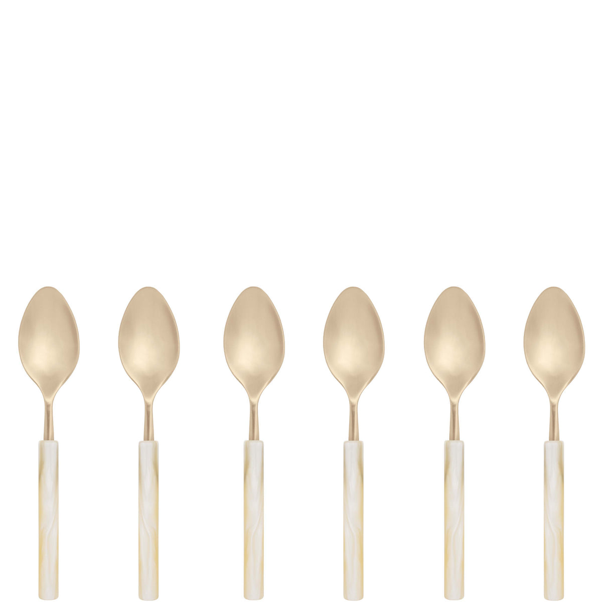 Mediterraneo Champagne Coffee Spoon Set ivory