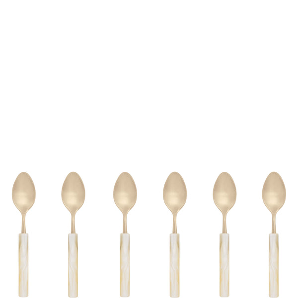 Mediterraneo Champagne Moka Spoon Set ivory
