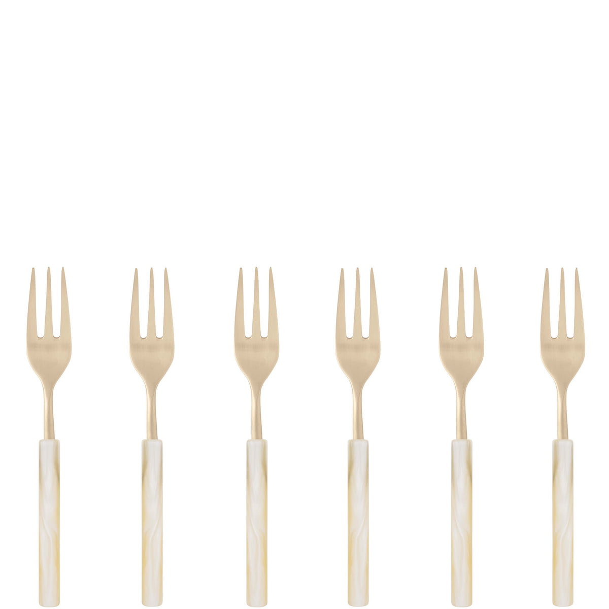 Mediterraneo Champagne Cocktail / Cake Forks Set ivory