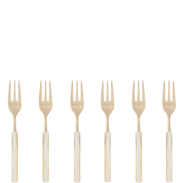 Mediterraneo Champagne Cocktail / Cake Forks Set ivory