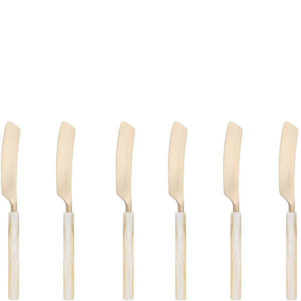 Mediterraneo Champagne Butter Knife Set ivory