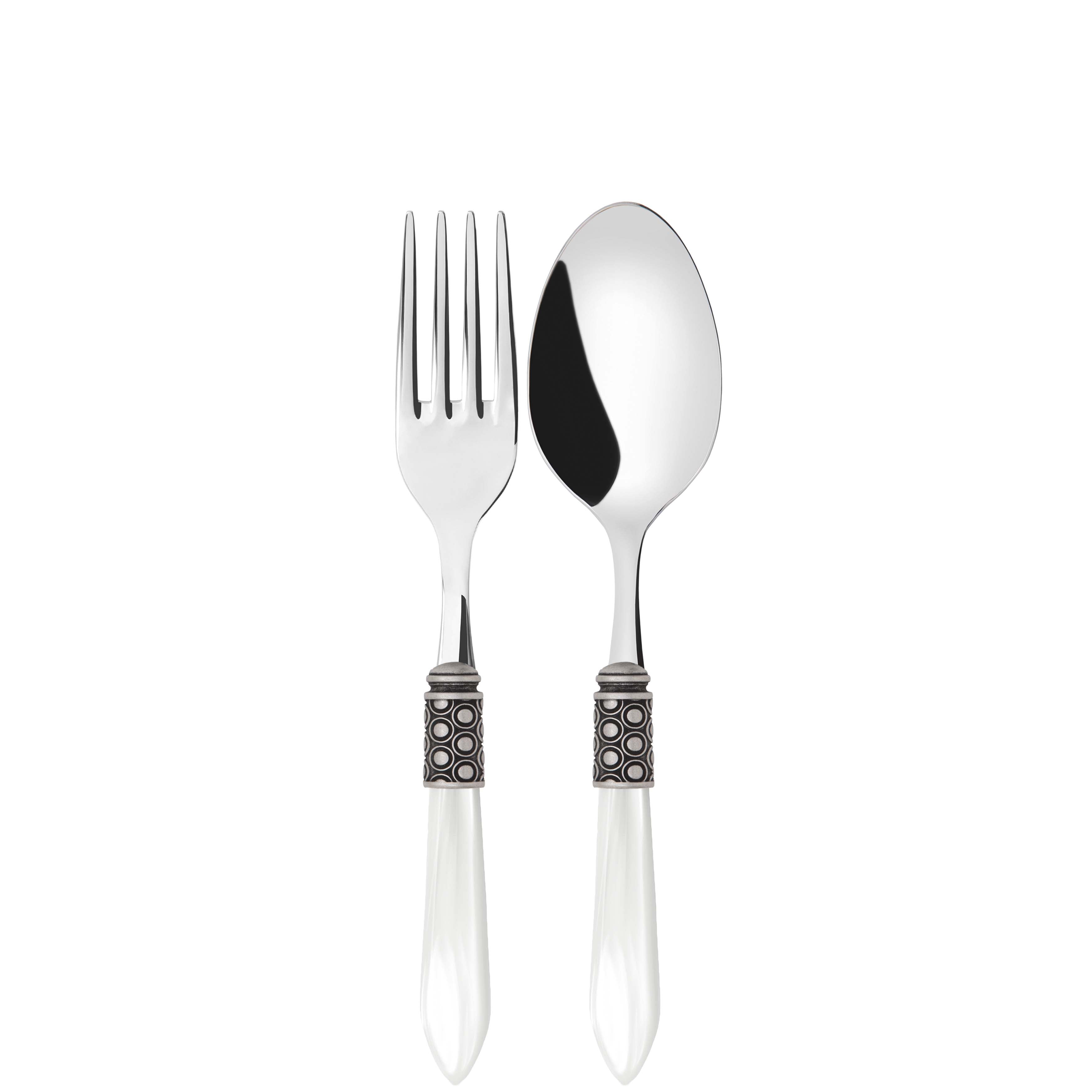 Optical Antique 2 Piece Serving Set - White