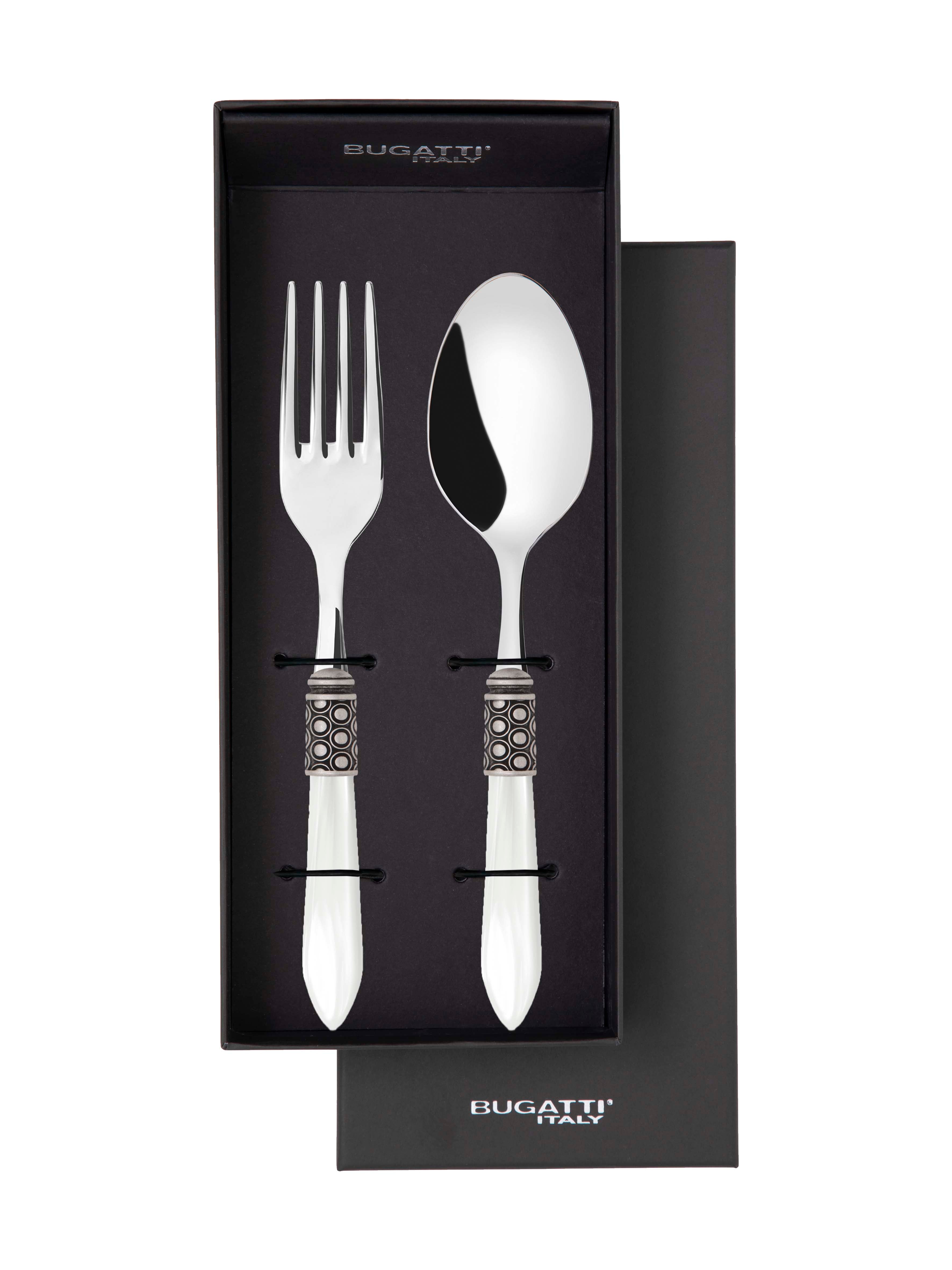 Optical Antique 2 Piece Serving Set - White