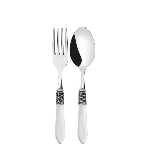 Optical Antique 2 Piece Serving Set - Clear
