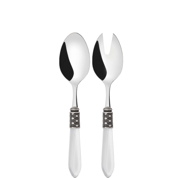 Optical Antique 2 Piece Salad Servers - Clear