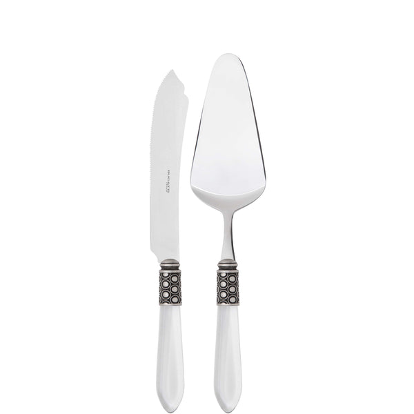 Optical Antique 2 Piece Cake Serving set - Clear