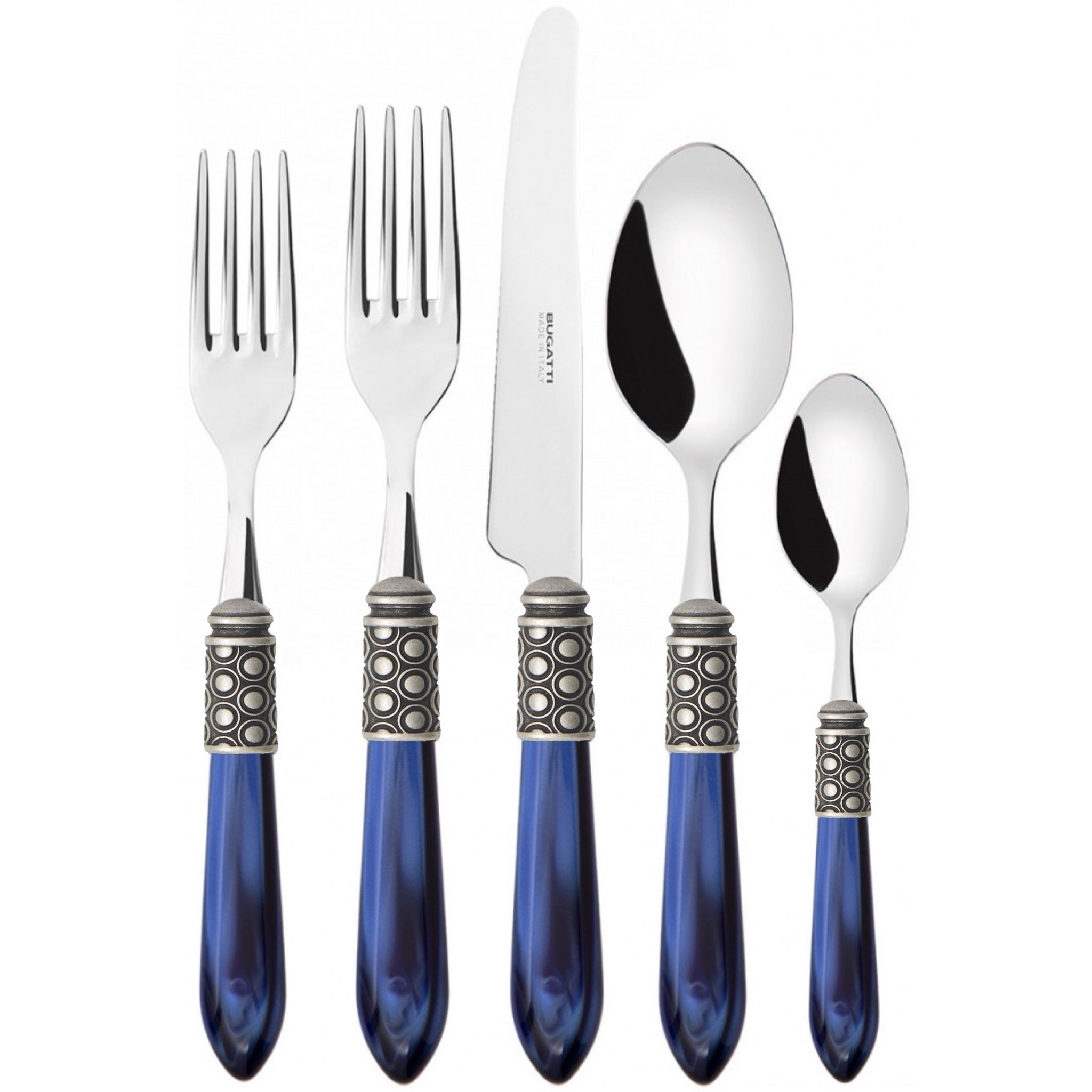 Optical Antique 5 Piece Place setting - Royal Blue