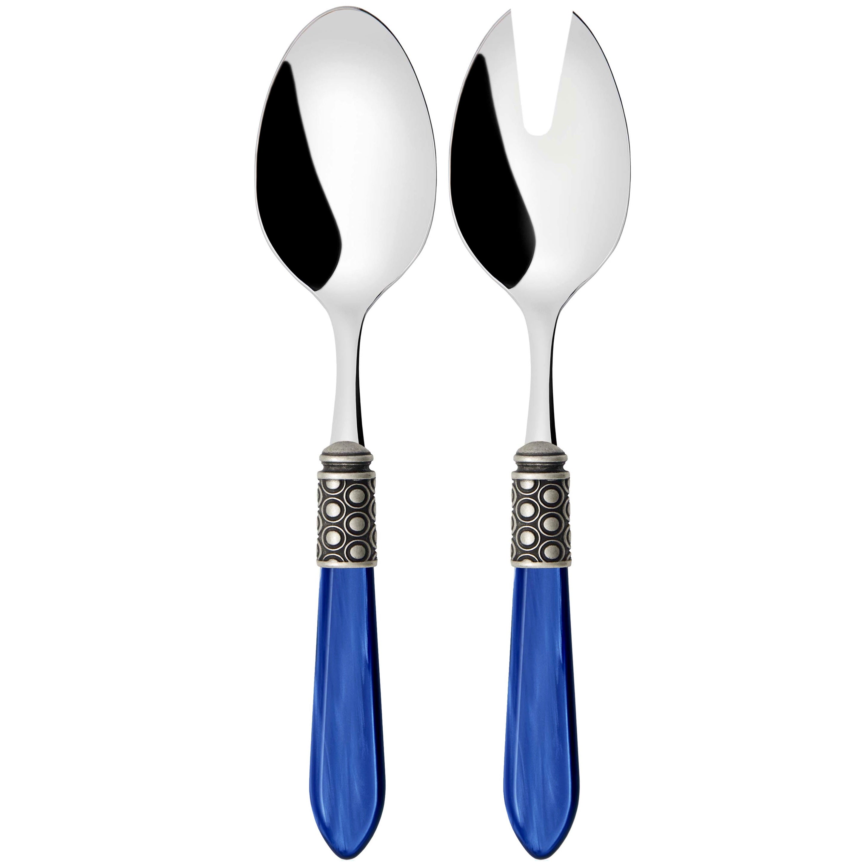 Optical Antique 2 Piece Salad Servers - Royal Blue