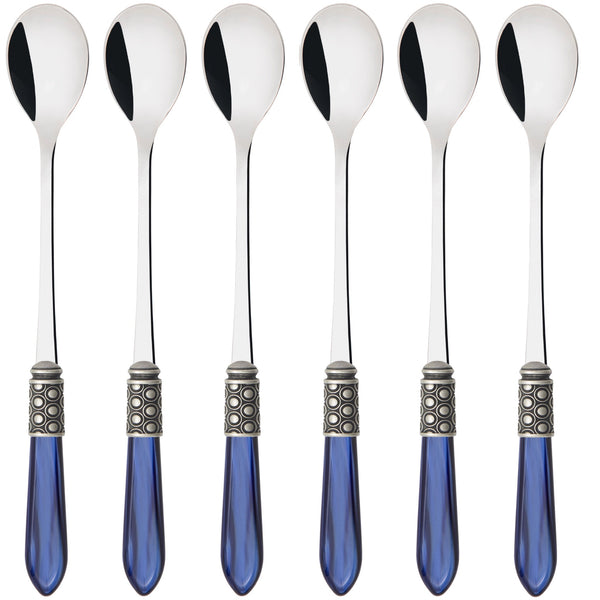 Optical Antique Ice Tea / Cocktail Spoon Set - Royal Blue
