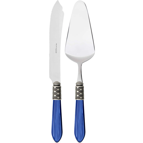 Optical Antique 2 Piece Cake Serving set - Royal Blue