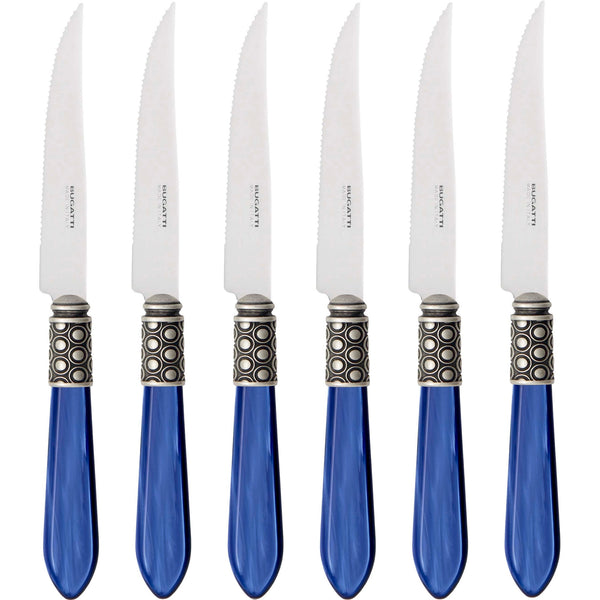 Optical Antique 6 Piece Steak knife Set - Royal Blue