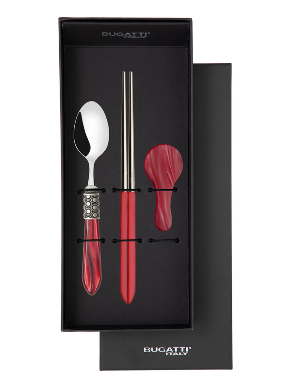 Optical Antique Chopticks set for 1 in gift box - Burgundy