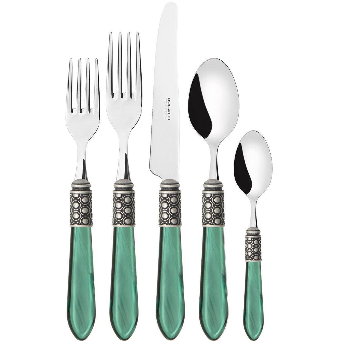 Optical Antique 5 Piece Place setting - Emerald Green