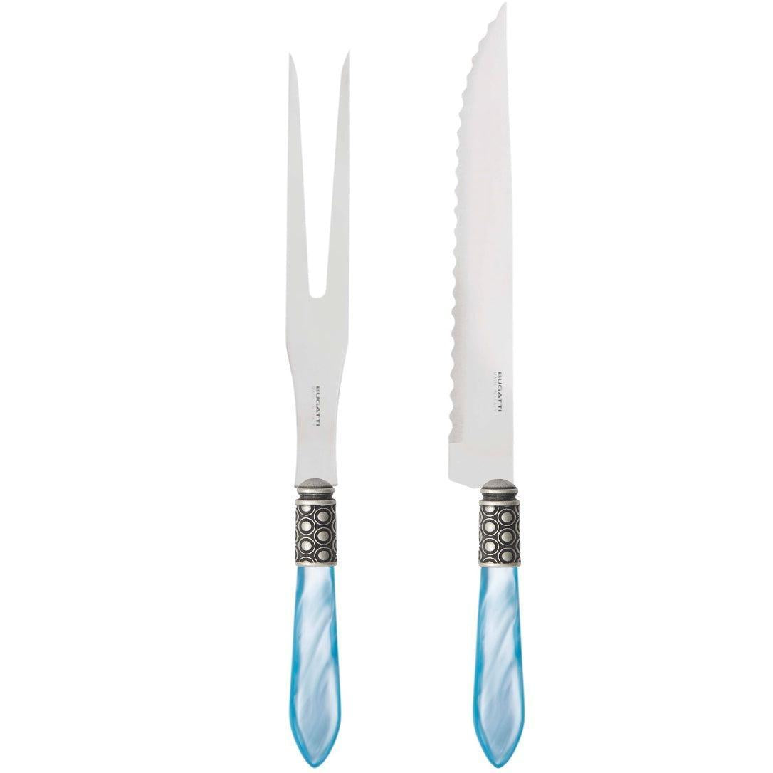 Optical Antique Roast Carving Set - Sky Blue