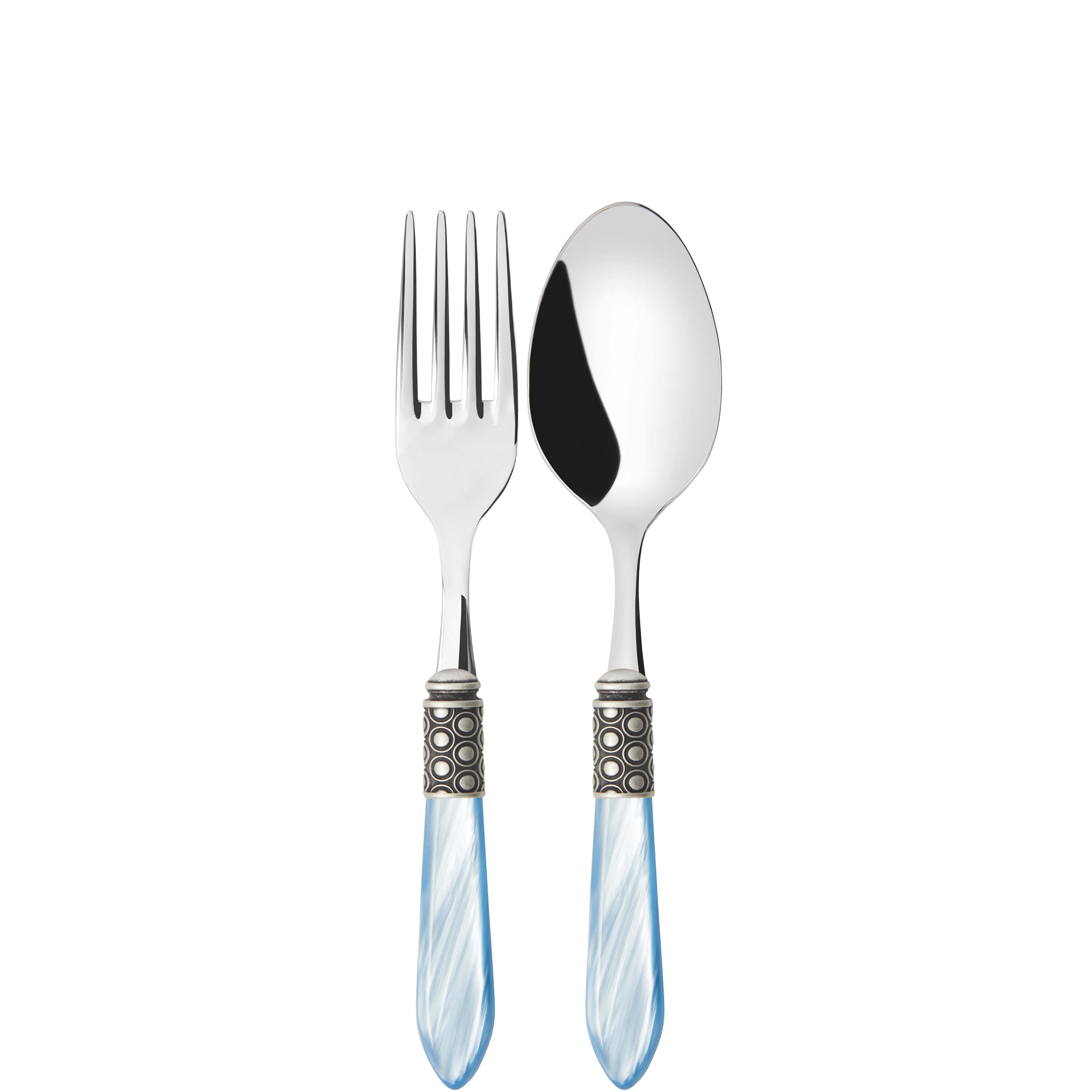 Optical Antique 2 Piece Serving Set - Sky Blue