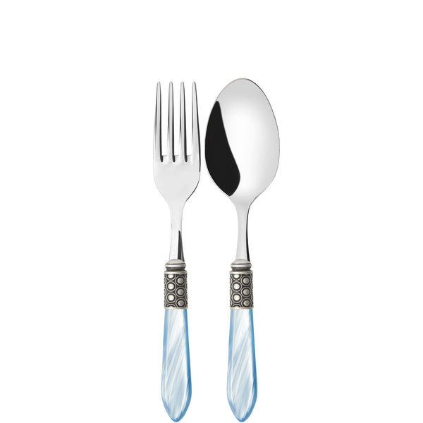 Optical Antique 2 Piece Serving Set - Sky Blue