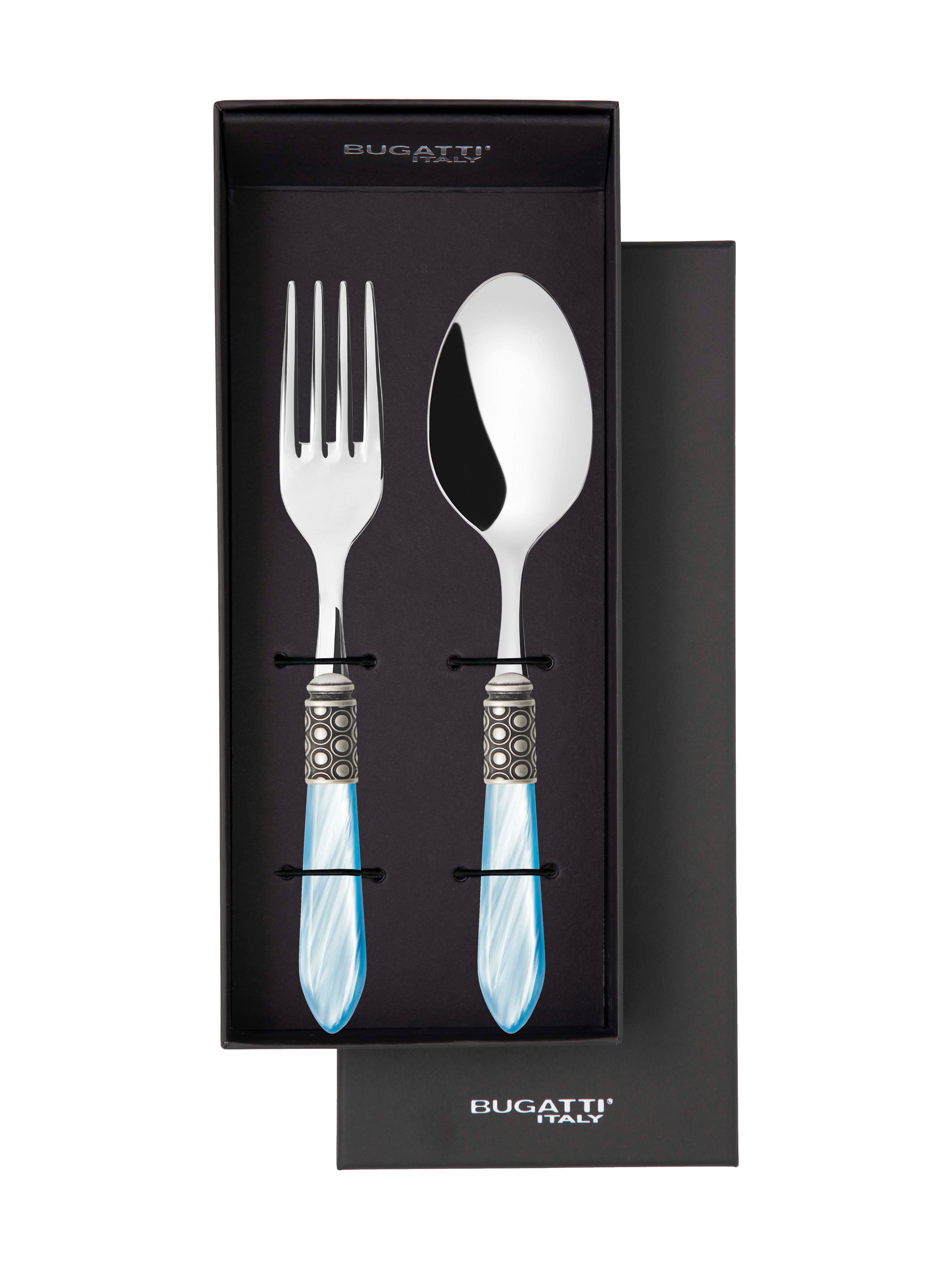 Optical Antique 2 Piece Serving Set - Sky Blue