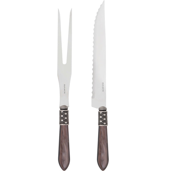 Optical Antique Roast Carving Set - Chocolate