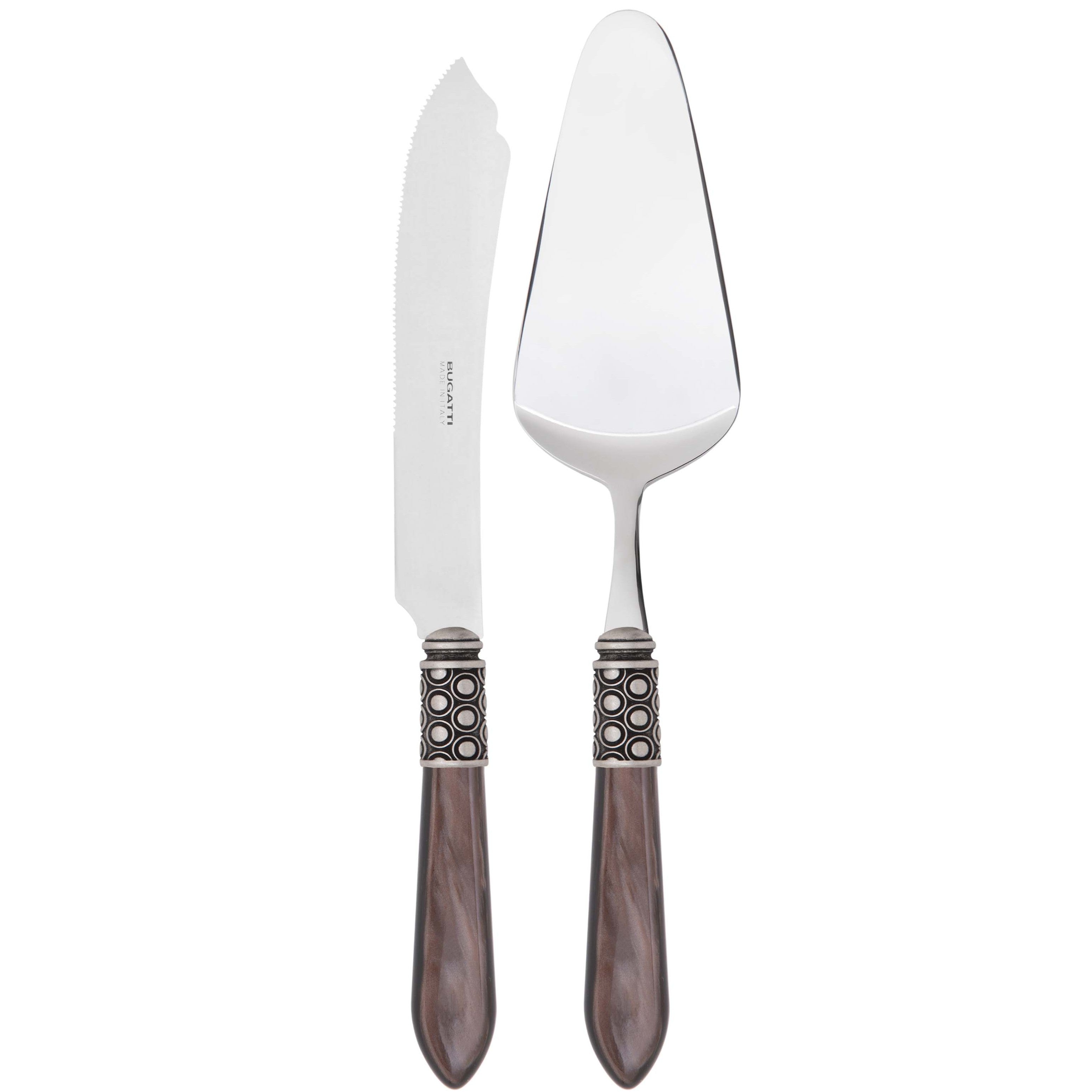 Optical Antique 2 Piece Cake Serving set - Chocolate