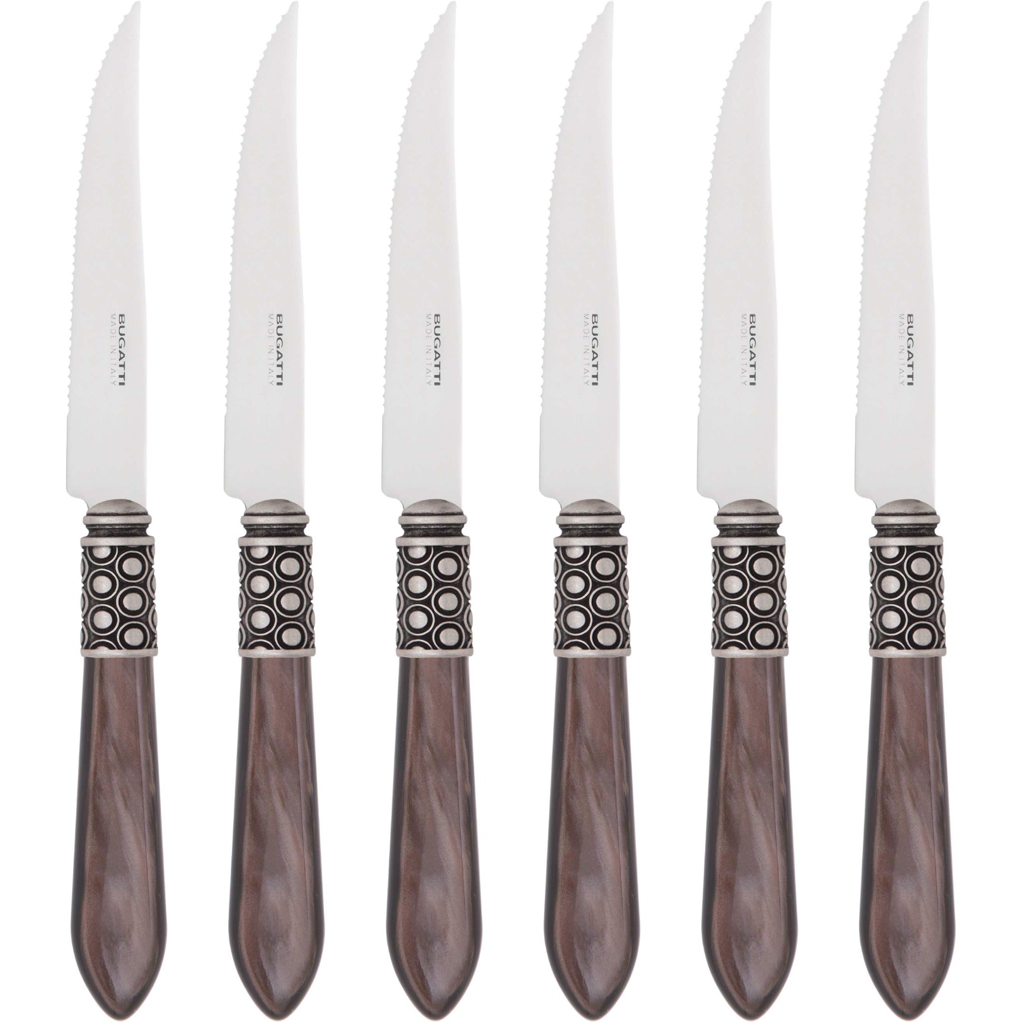 Optical Antique 6 Piece Steak knife Set - Chocolate