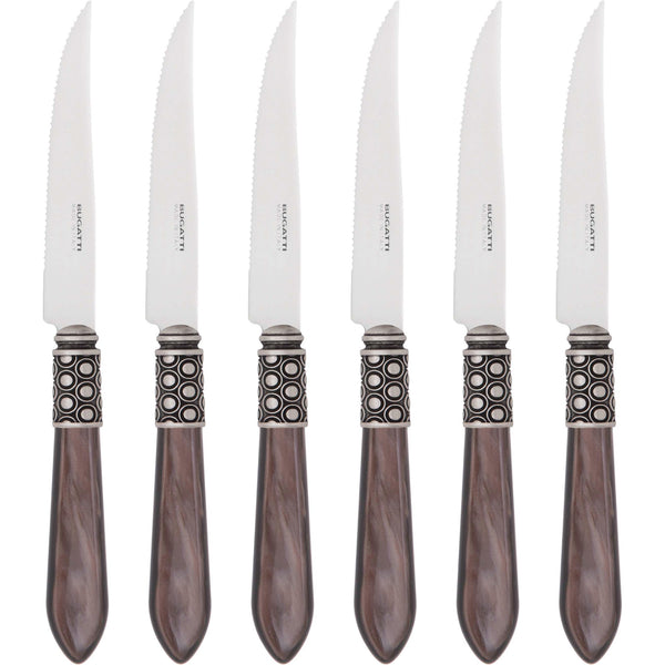 Optical Antique 6 Piece Steak knife Set - Chocolate