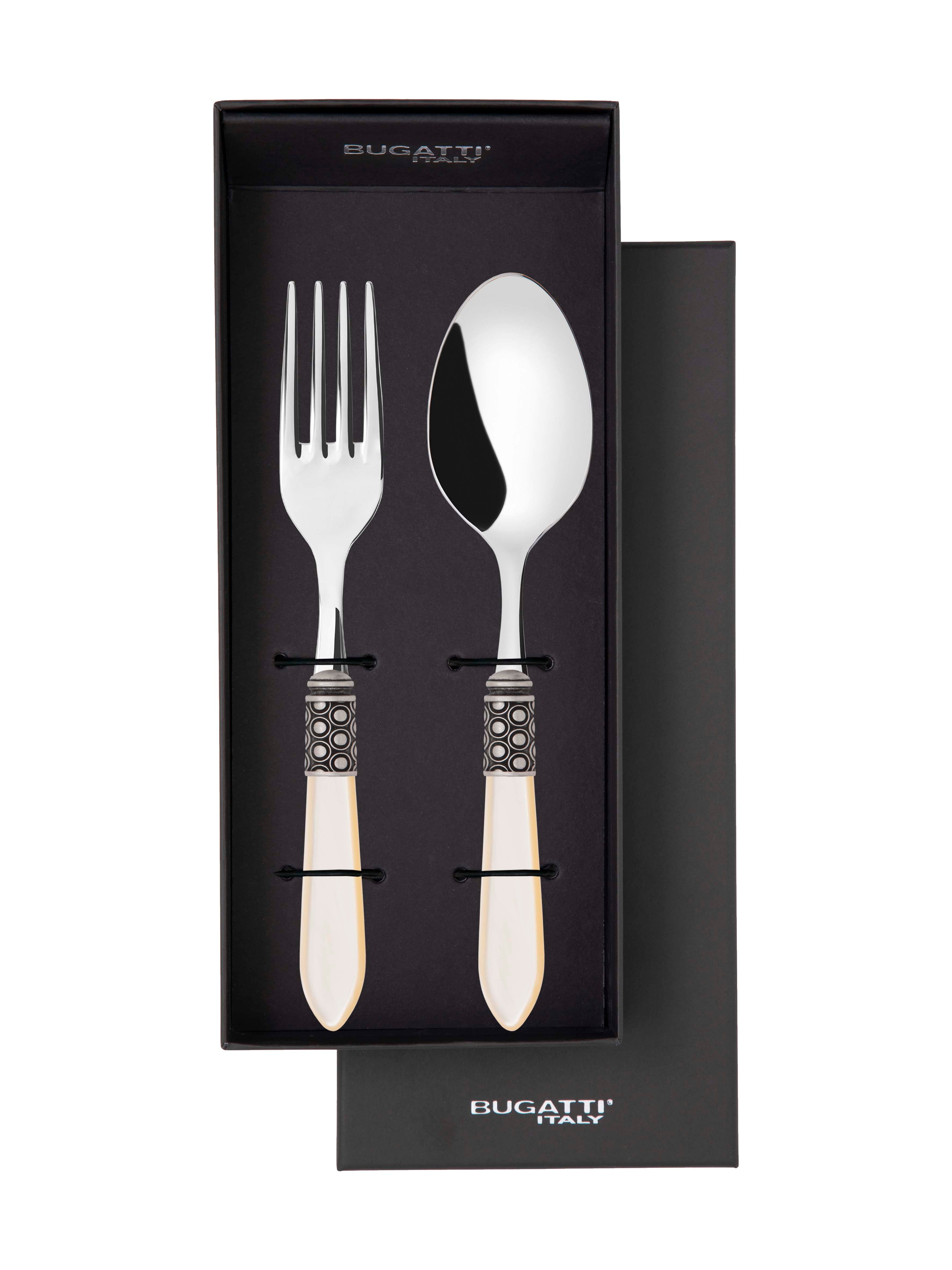 Optical Antique 2 Piece Serving Set - Ivory