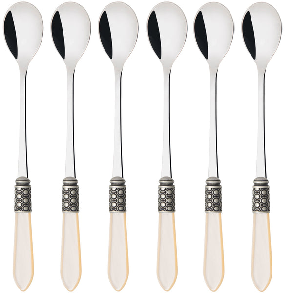 Optical Antique Ice Tea / Cocktail Spoon Set - Ivory