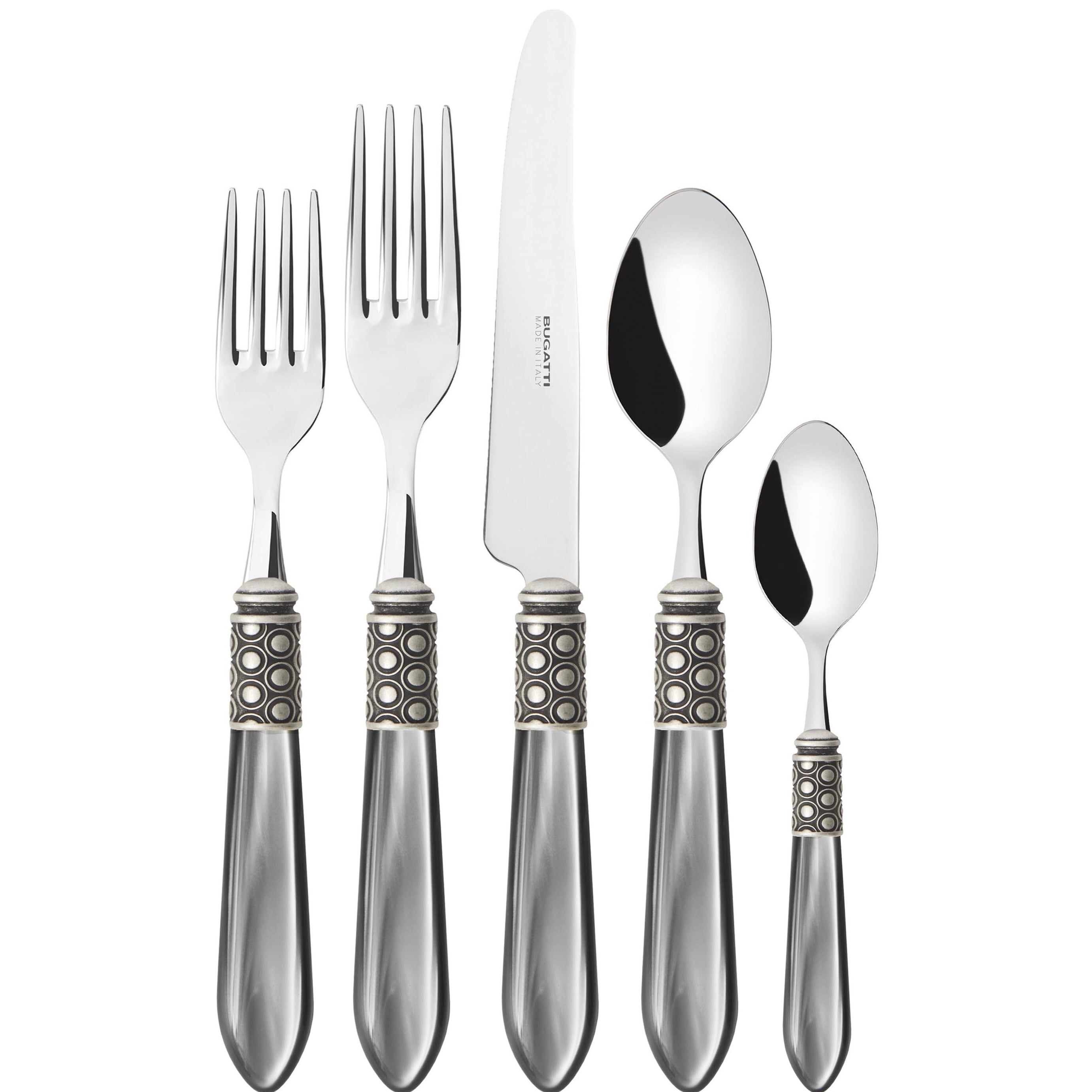 Optical Antique 5 Piece Place setting - Gray
