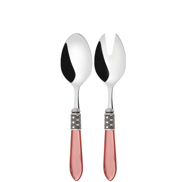 Optical Antique 2 Piece Salad Servers - Rust