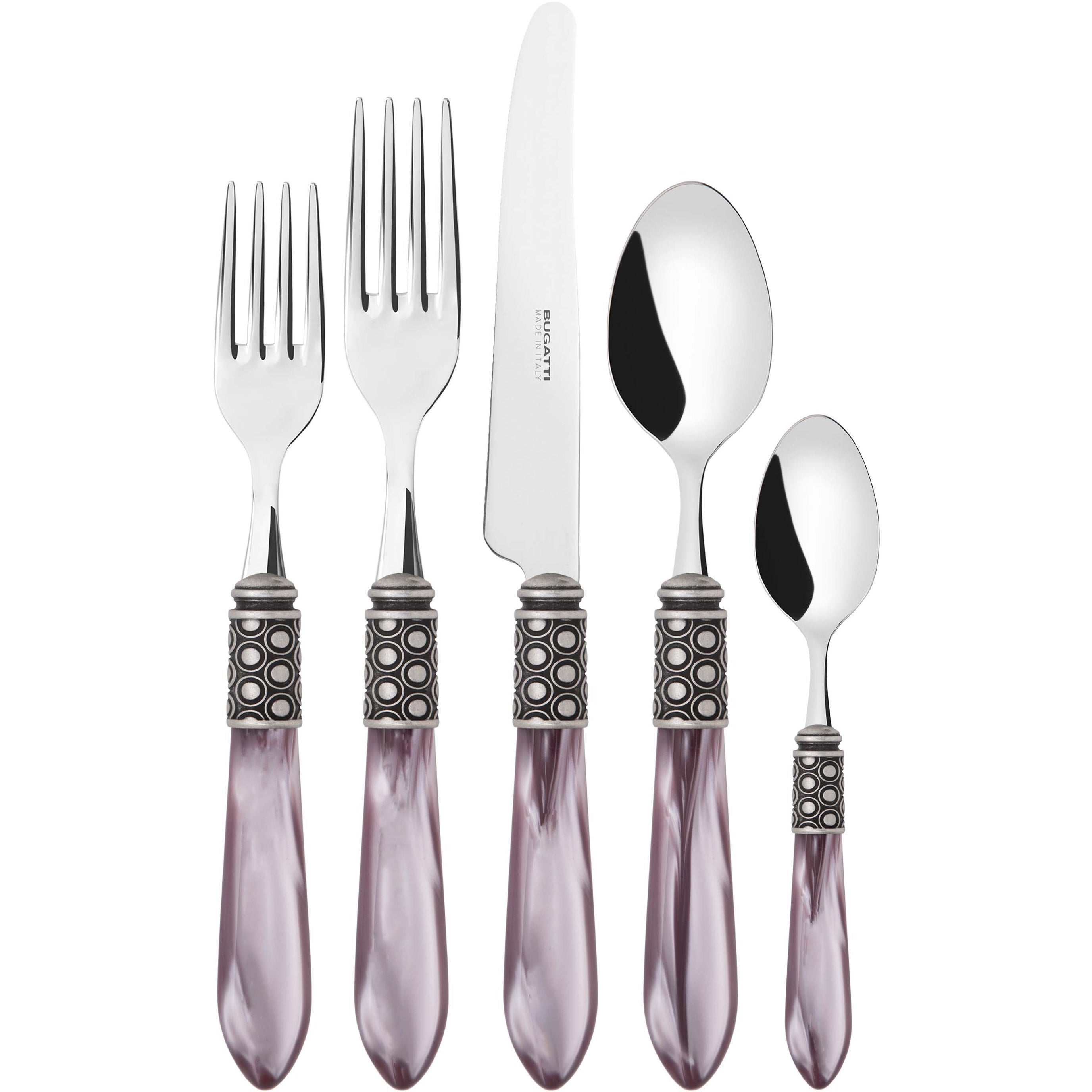 Optical Antique 5 Piece Place setting - Lilac