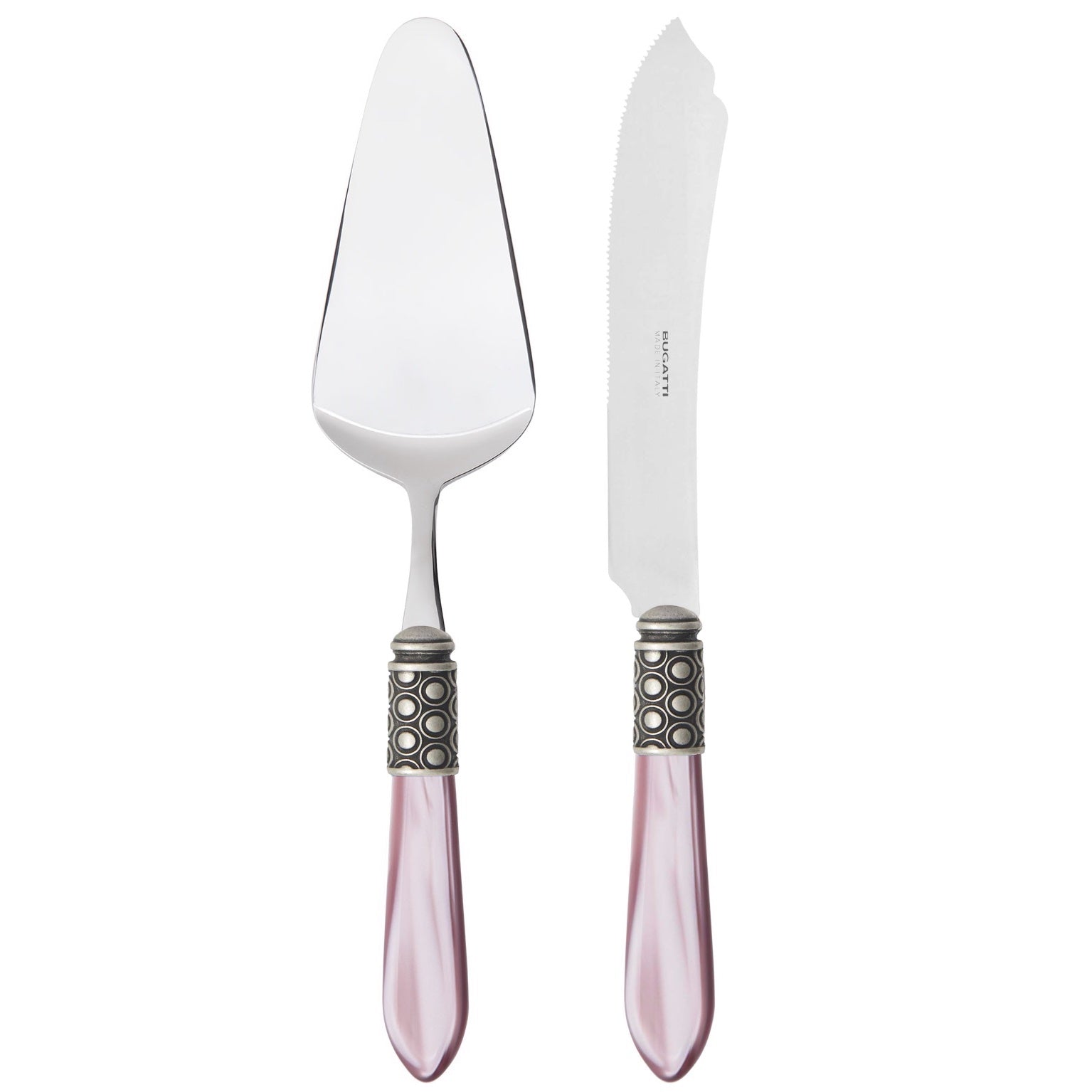 Optical Antique 2 Piece Cake Serving set - Lilac